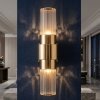Lampa ścienna kinkiet złoty tuba z ryflowanego szkła 46cm minimalistyczny klasyczny GLOW ST-DW7790 Step Into Design